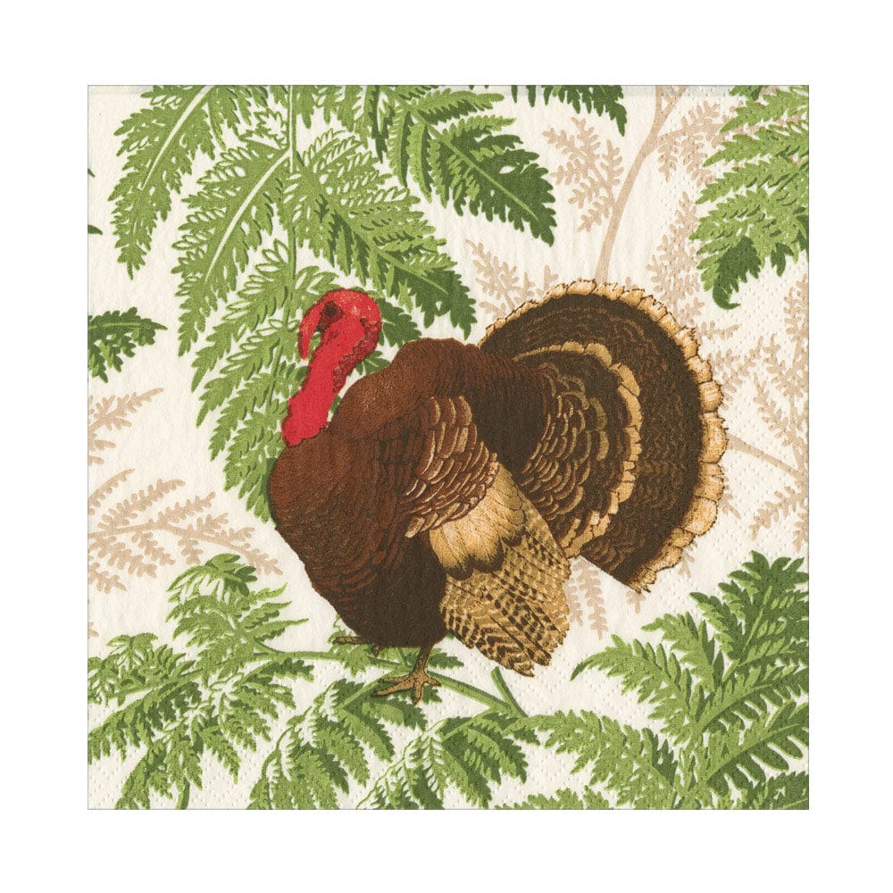 Turkey Among Ferns Luncheon Napkins, 20 ct