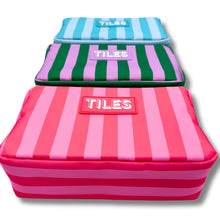Load image into Gallery viewer, Mahjong Tile Bag, Stripes | Green &amp; Blue
