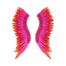 Load image into Gallery viewer, Madeline Raffia Earrings, Orange Pink
