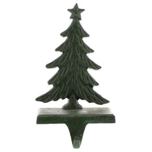 Load image into Gallery viewer, Christmas Tree Cast Iron Stocking Holder, Antique Green
