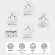 Load image into Gallery viewer, Equestrian Bit Bar Glasses, Set of 4
