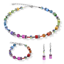 Load image into Gallery viewer, GeoCUBE® Necklace | Multicolour Rainbow
