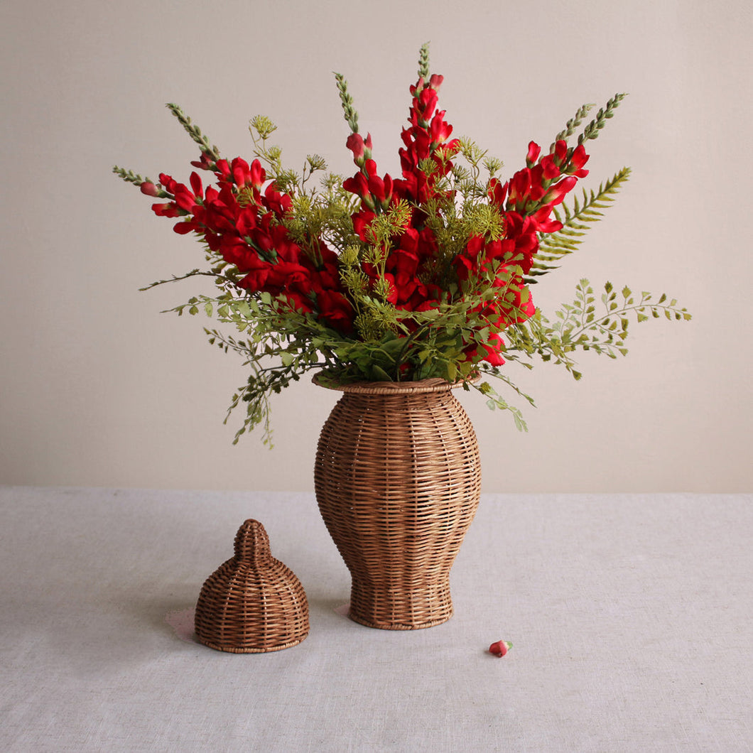Vida Rattan Basket with Lid, Natural