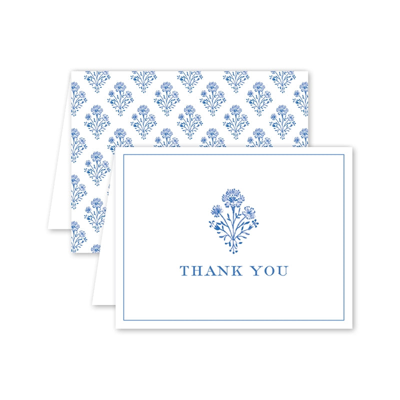 Chinoiserie Blockprint Thank You Single Card