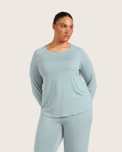 Load image into Gallery viewer, Goodnight Raglan Sleep Top, Mineral Blue
