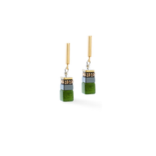 Load image into Gallery viewer, GeoCUBE® Precious Motion earrings Forest Light gold
