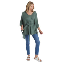 Load image into Gallery viewer, Ultra-Dream Belted Shawl, Dusty Green
