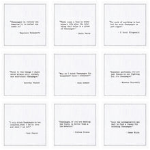 Load image into Gallery viewer, Champagne Quotes - White Cotton Cocktail Napkins, 50ct
