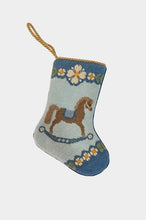 Load image into Gallery viewer, Blue Rocking Horse Bauble Stocking
