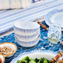 Load image into Gallery viewer, Sitio Stripe Cereal/Ice Cream Bowl, Delft Blue
