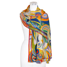 Load image into Gallery viewer, Fine Art Silk Blend Shawl - Delaunay Portuguese Woman
