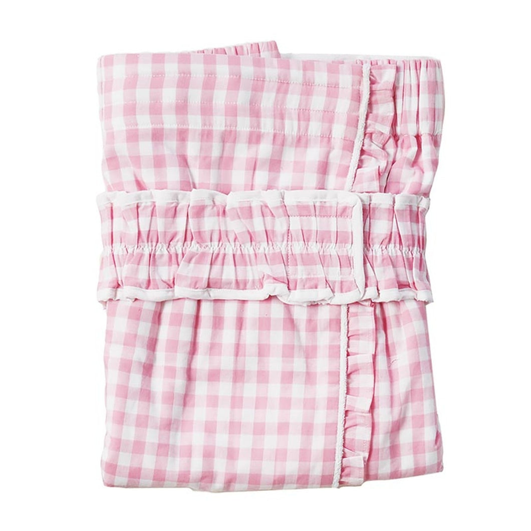 Plush Spa Wrap & Headband Set, Pink Gingham
