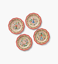Load image into Gallery viewer, Holly Jolly Nutcracker Melamine Dessert Plates, Assorted Set of 4
