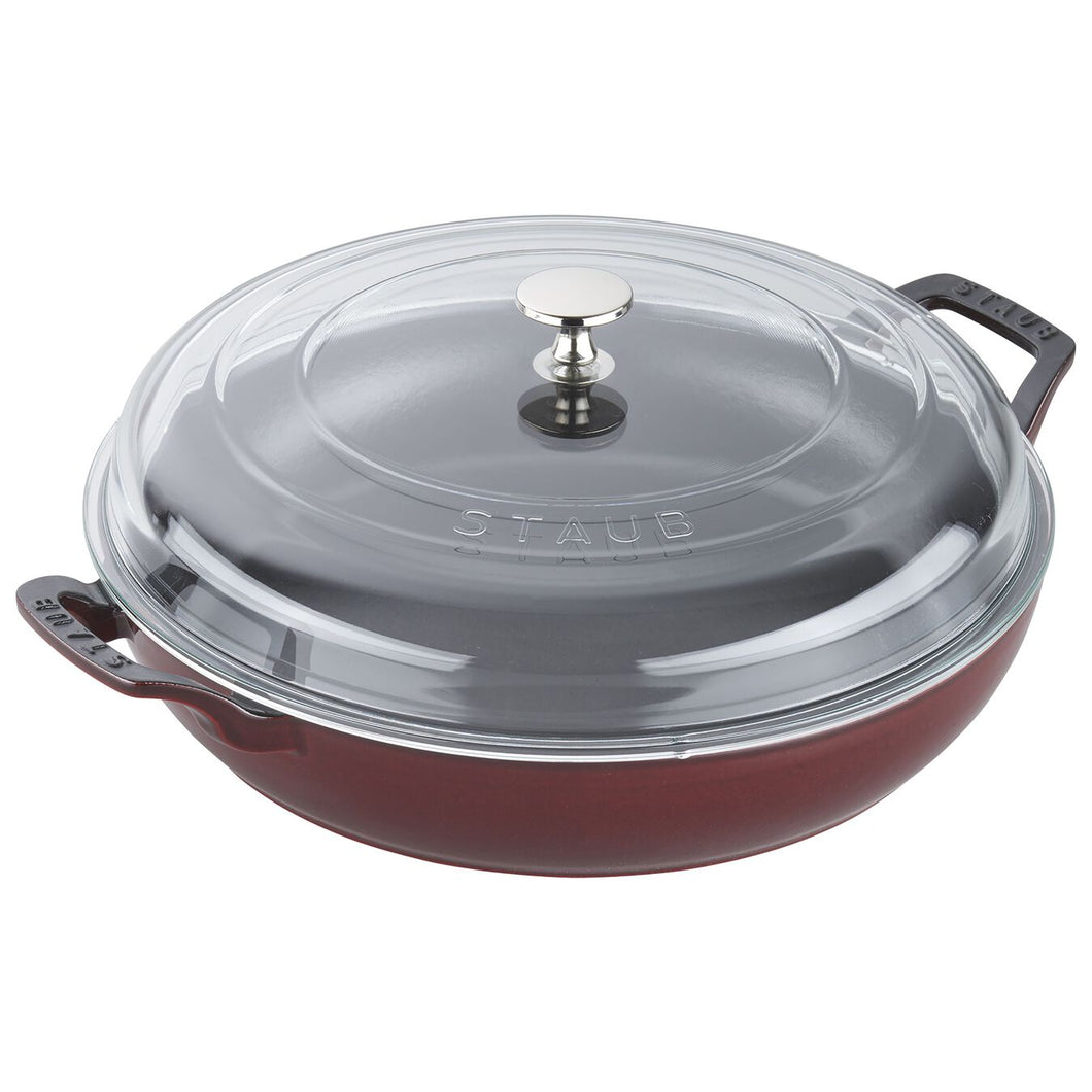 Braiser with Glass Lid 3.4 QT, Grenadine