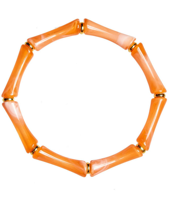 Lucy Bamboo Acrylic Bracelet, Orange