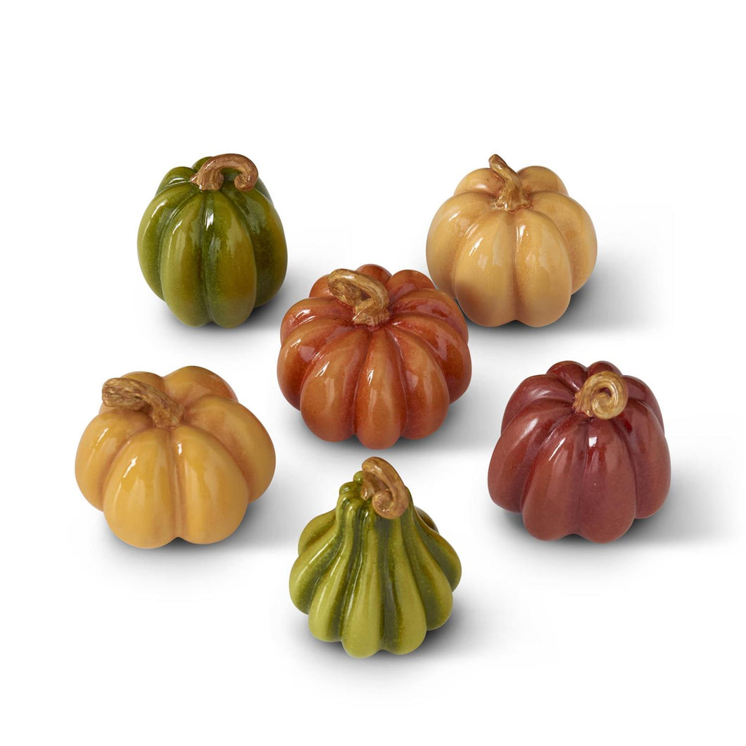 Assorted Fall Mini Pumpkins, Set of 6