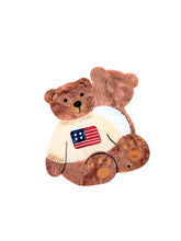 Load image into Gallery viewer, Hand-Painted Americana Teddy Compact Mirror
