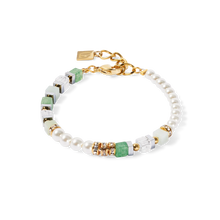 Load image into Gallery viewer, Precious Fusion Offset Bracelet, Gold-Green
