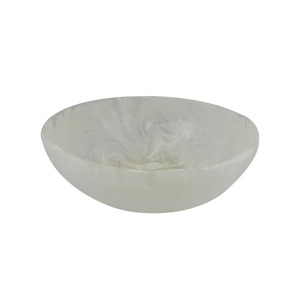 Resin Wave Bowl Medium, White Swirl