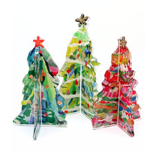 Load image into Gallery viewer, 3-D Adorned Acrylic Christmas Tree, Red
