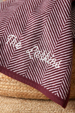 Load image into Gallery viewer, Harborview Herringbone Maroon Blanket

