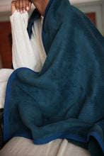 Load image into Gallery viewer, Harborview Herringbone Blue Spruce Blanket
