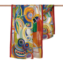 Load image into Gallery viewer, Fine Art Silk Blend Shawl - Delaunay Portuguese Woman
