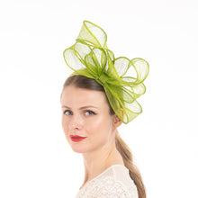 Load image into Gallery viewer, Sinamay Loop Fascinator, Lime
