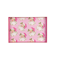 Load image into Gallery viewer, Jolly Santa Enameled Oliver Tray, 8x12&quot;
