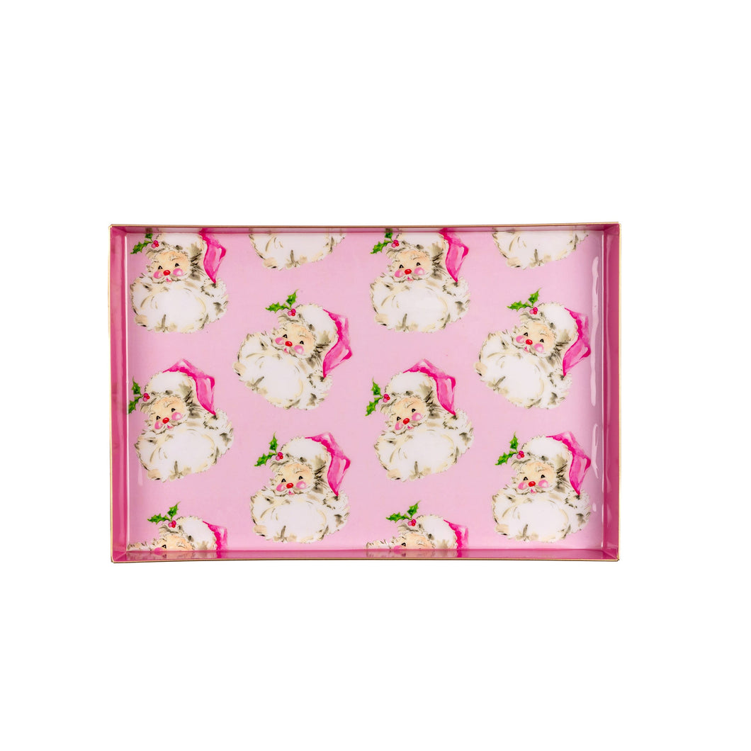 Jolly Santa Enameled Oliver Tray, 8x12