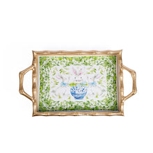 Load image into Gallery viewer, Bunny Trio Enameled Chang Mai Tray, 10x14&quot;
