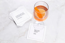 Load image into Gallery viewer, Drinking Quotes - White Cotton Cocktail Napkins, 50ct
