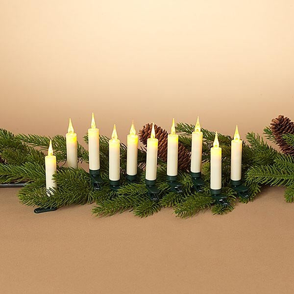 Holiday LED Clip-On Candles, Set of 10 with Remote