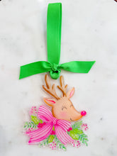 Load image into Gallery viewer, Reindeer Acrylic Christmas Ornament, Pink
