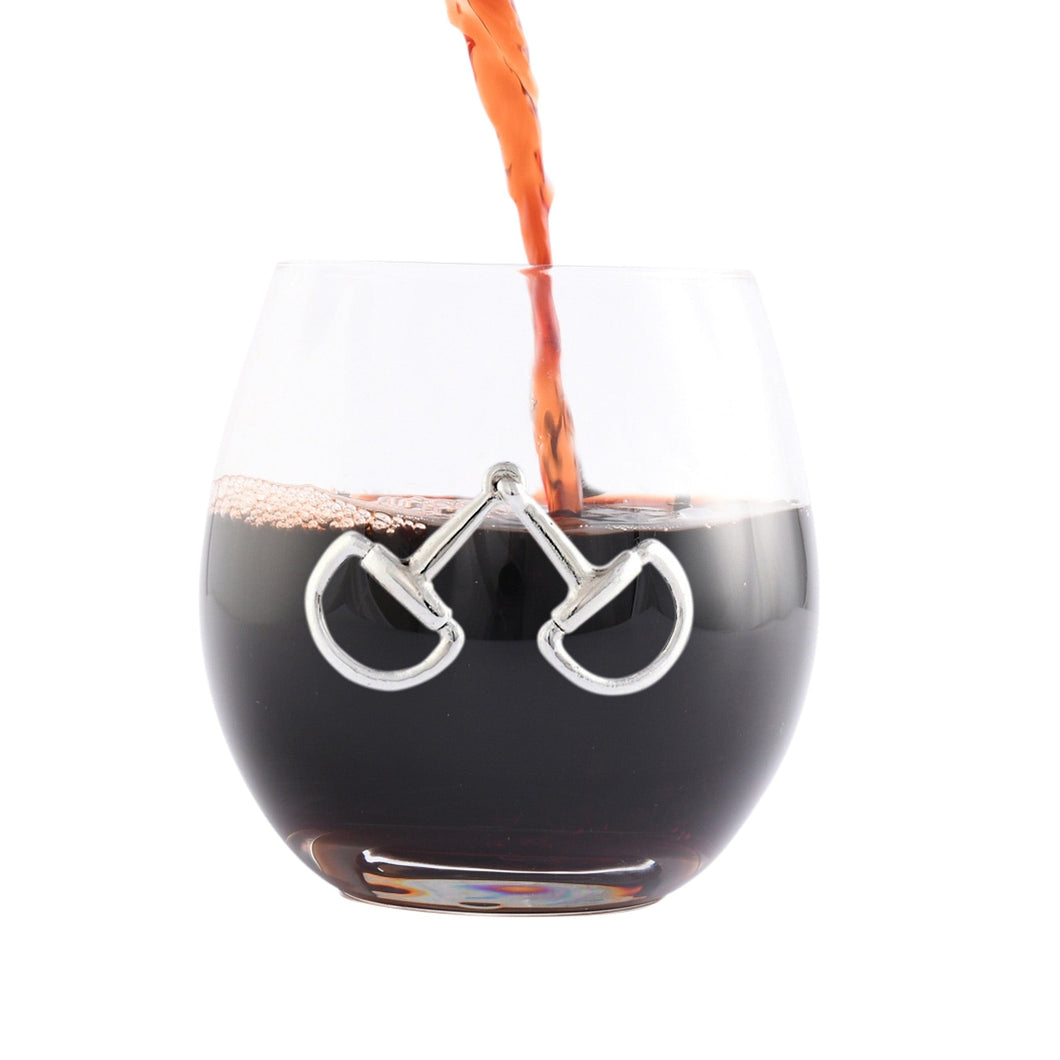 Equestrian Bit Stemless Wine Glasses, Set of 4