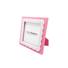 Load image into Gallery viewer, Pink with White Scalloped Acrylic Border Frame, 4x4
