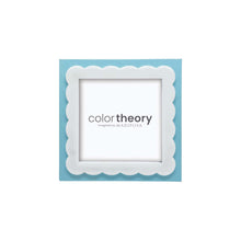 Load image into Gallery viewer, Sky Blue with White Scalloped Acrylic Border Frame, 4x4
