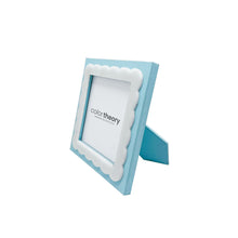 Load image into Gallery viewer, Sky Blue with White Scalloped Acrylic Border Frame, 4x4
