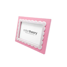 Load image into Gallery viewer, Pink with White Scalloped Acrylic Border Frame, 4x6
