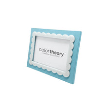 Load image into Gallery viewer, Sky Blue with White Scalloped Acrylic Border Frame, 4x6
