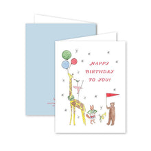 Load image into Gallery viewer, Animal Parade Single Birthday Card
