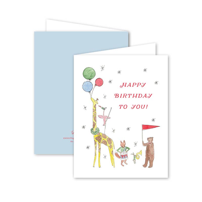 Animal Parade Single Birthday Card