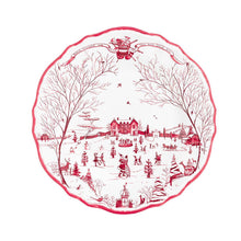 Load image into Gallery viewer, Country Estate Winter Frolic Ruby Melamine Dinner Plate, Set of 4
