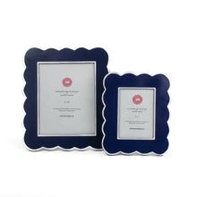 Load image into Gallery viewer, Blue Scalloped Hand-Painted Frame, 5x7
