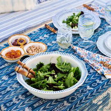 Load image into Gallery viewer, Sitio Stripe 12&quot; Serving Bowl, Delft Blue

