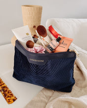 Load image into Gallery viewer, Bessie Makeup Bag, Velvet Navy
