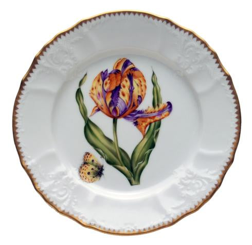 Purple and Yellow Old Master Tulip Salad Plate
