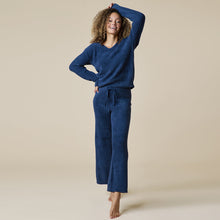 Load image into Gallery viewer, Solid Marshmallow V-Neck Lounge Set, Midnight
