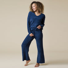 Load image into Gallery viewer, Solid Marshmallow V-Neck Lounge Set, Midnight
