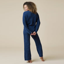 Load image into Gallery viewer, Solid Marshmallow V-Neck Lounge Set, Midnight
